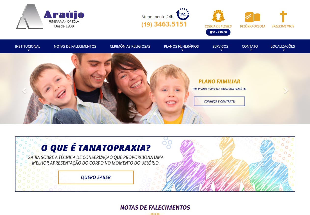 Desenvolvimento de Website para Funerária Araújo Orsola