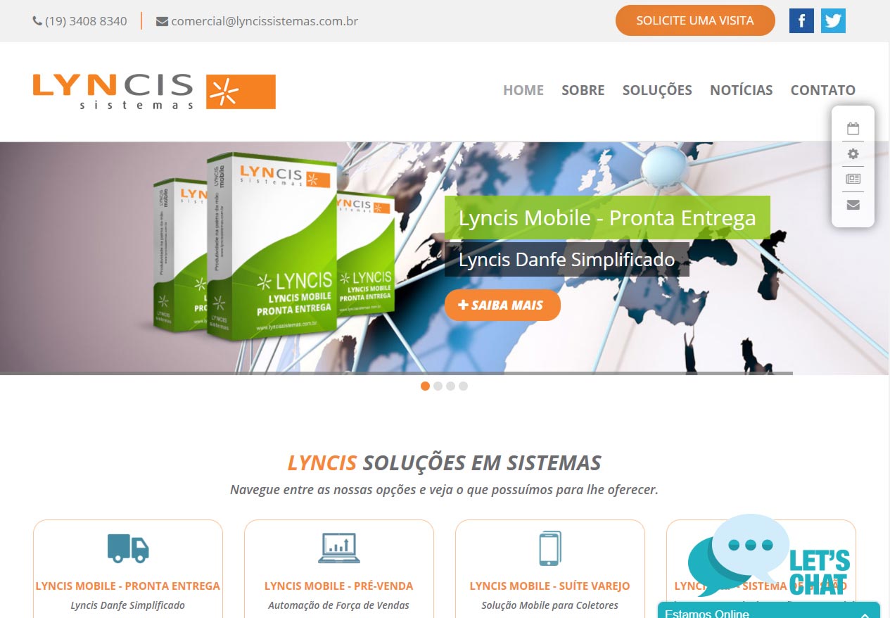 Desenvolvimento de Website para Lyncis Sistemas