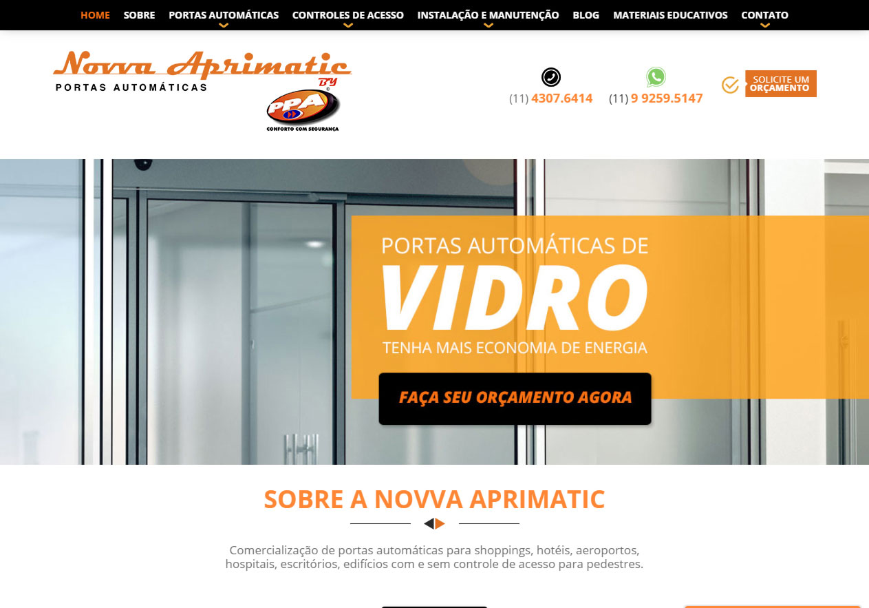 Desenvolvimento de Website para Novva Aprimatic