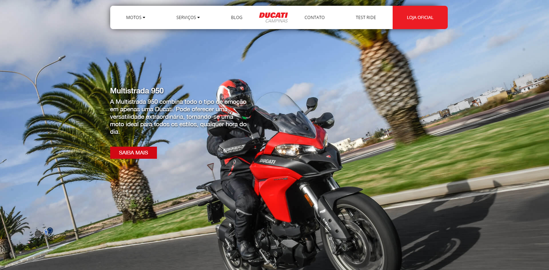 Desenvolvimento de Website para Ducati Campinas