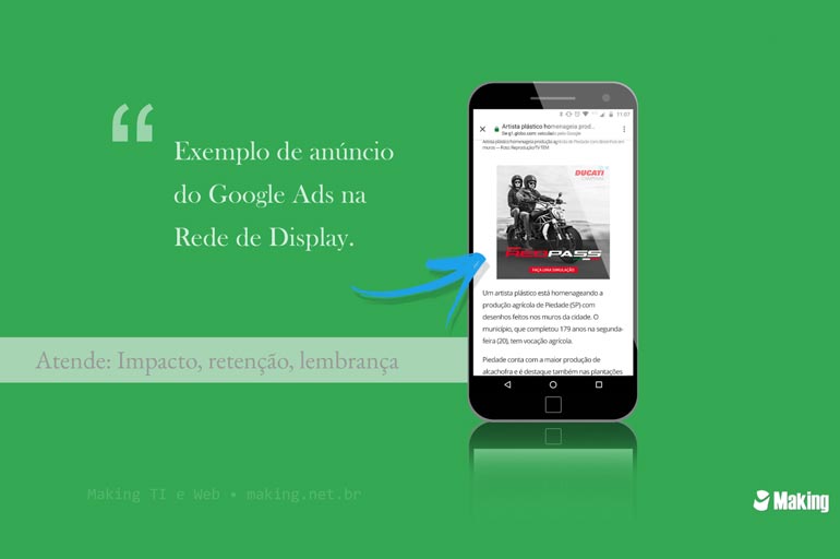 Exemplo de anúncio do Google Display - Do orgânico ao pago: saiba como divulgar empresa no Google