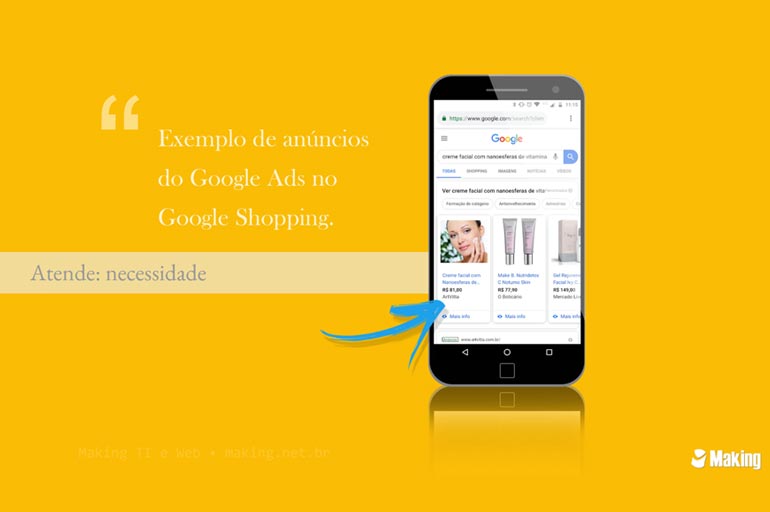 Exemplo de anúncio do Google Shopping - Do orgânico ao pago: saiba como divulgar empresa no Google