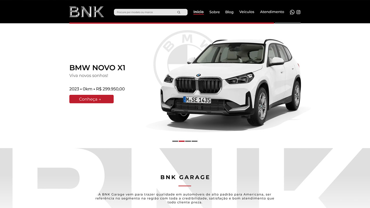 Novo site BNK Garage - Making TI e Marketing Digital