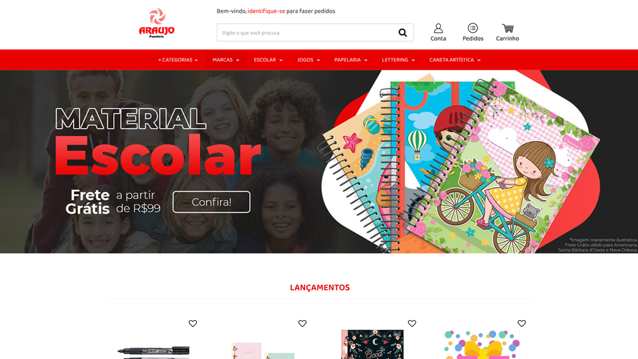 Novo site Araújo Papelaria - Making TI e Marketing Digital
