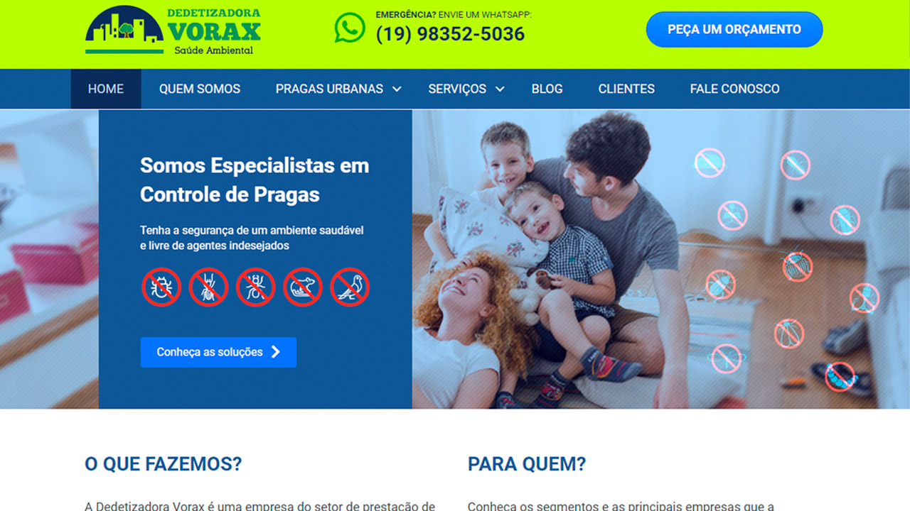 Novo site Dedetizadora Vorax - Making TI e Marketing Digital