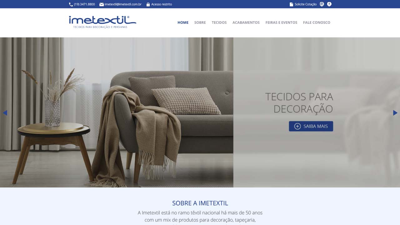 Novo site Imetextil - Making TI e Marketing Digital