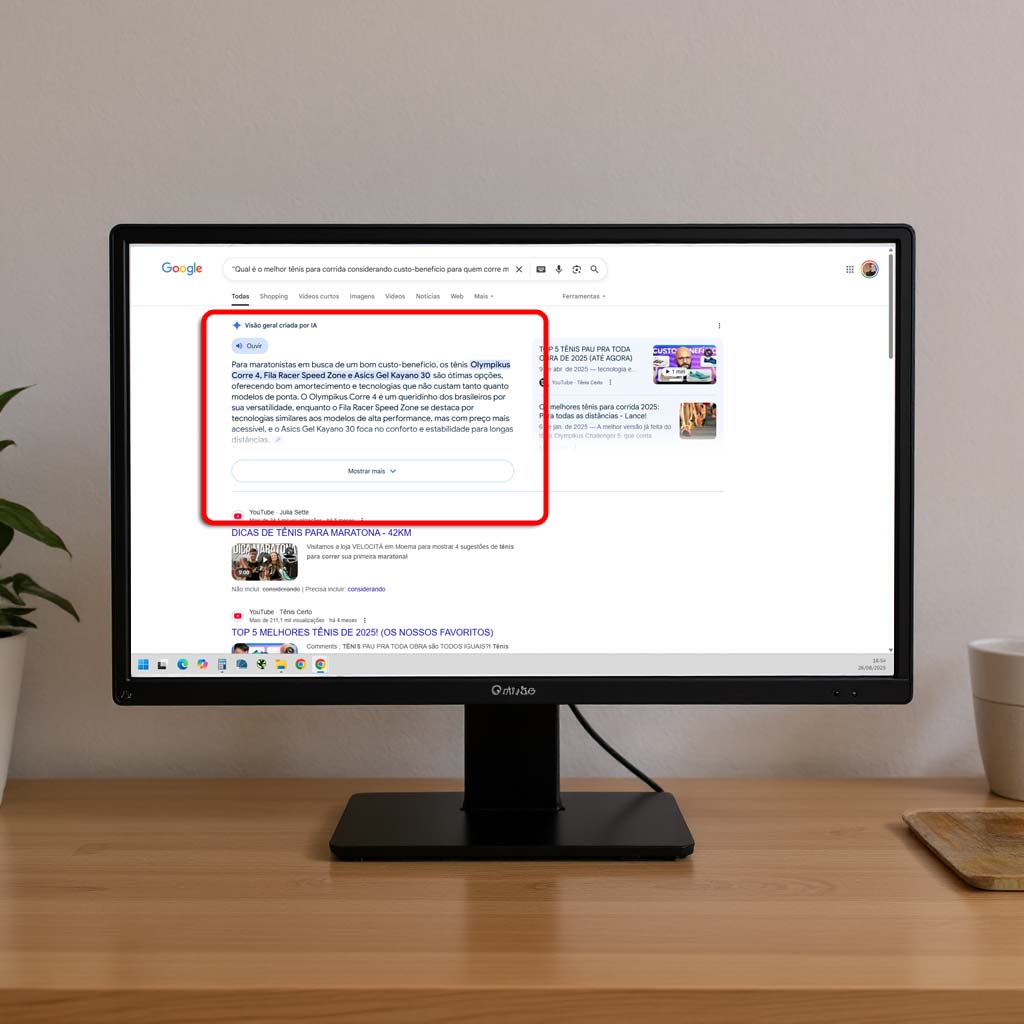 Exemplo de resultado de busca no Google com AI Overview