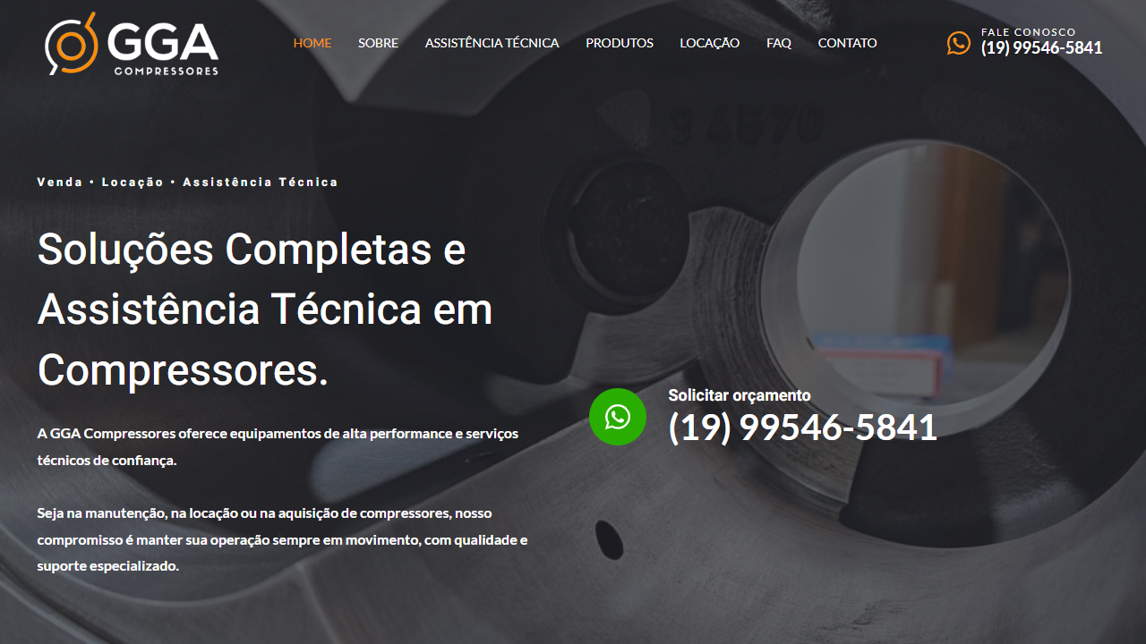 Novo site GGA Compressores - Making TI e Marketing Digital