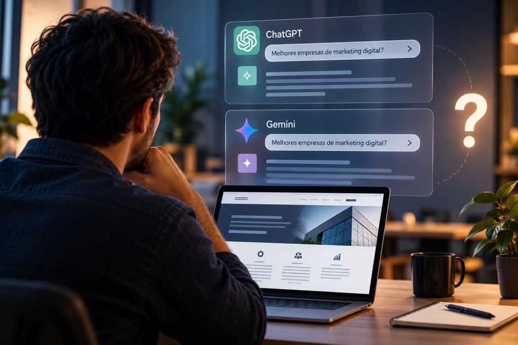 Por que sua empresa não aparece no ChatGPT ou Gemini? 1 Por que sua empresa não aparece no ChatGPT ou Gemini?